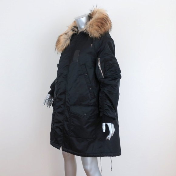 The Kooples Oversized Hooded Parka Black Size 2 - Picture 5 of 11